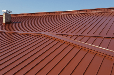 a red metal roof