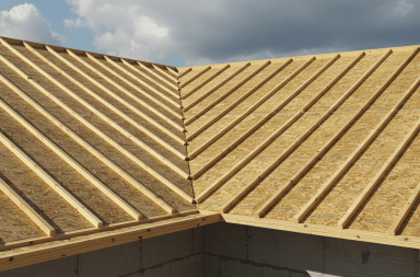 an installed roof sheathing
